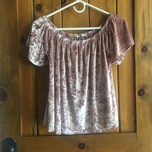 Strapless velvet shirt